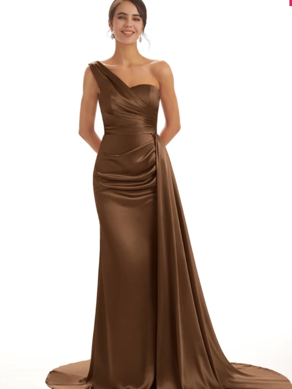 ChicSew One-Shoulder Satin Bridesmaid Dress